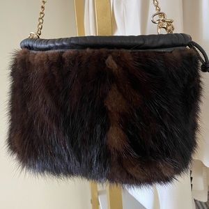 Mink fur bag